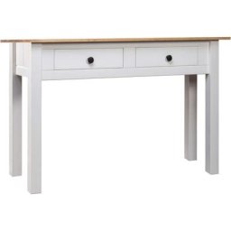 Table console Blanc 110x40x72 cm Pin solide Gamme Panama Vidaxl White