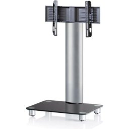 Bilano Meuble Colonne avec Pied en verre pour tv Argent - VCM