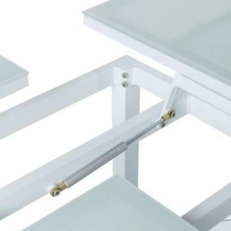 Table basse relevable Agnes pour l'extérieur en verre et aluminium blanc, 120x60x48 cm