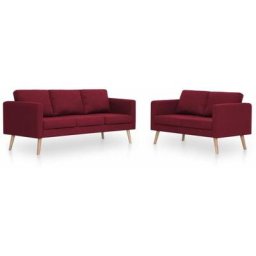 Vidaxl - Ensemble de canapé 2 pcs Tissu Rouge bordeaux Wine red
