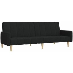 Vidaxl - Canapé-lit à 2 places Noir Tissu Noir