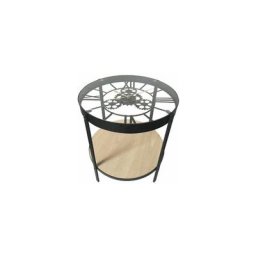 M&s - Table basse avec horloge 40,5x39 cm noir et naturel