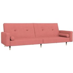 Vidaxl - Canapé-lit à 2 places avec deux oreillers Rose Velours Rose