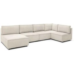 Canapé modulable Bobochic Canapé d'angle fixe 100% modulable nihad tissu velours côtelé 3