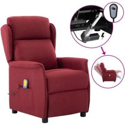 Fauteuil Relax inclinable électrique Fauteuil de massage - Fauteuil de Relaxation Bordeaux Tissu