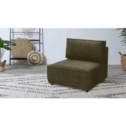 Canapé modulable Bobochic Chauffeuse 1 place pour canapé modulable nihad tissu velours côtelé Vert