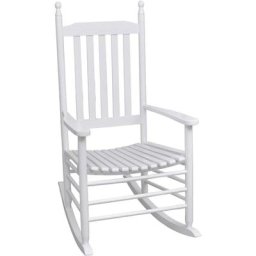 Chaise à bascule avec siège incurvé Blanc Bois Vidaxl White