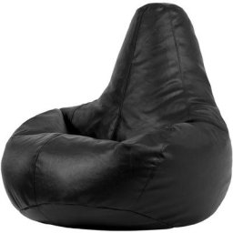 Veeva - Pouf Fauteuil en Similicuir, Pouf pour Adultes, Pouf Spécial Gamer, Poufs de salon, Noir