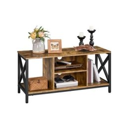 Meuble tv pour Téléviseur Jusqu'à 45 Pouces Support tv en Bois et Métal avec Compartiments Ouverts