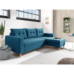 Nordic - canapé scandinave d'angle réversible convertible - bleu canard - bleu canard - Bleu canard