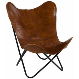 Chaise papillon Buffalo 75x75x87 cm Marron Lesli Living Brown