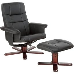 Tectake - Fauteuil relax avec pied en croix - fauteuil avec repose-pied, fauteuil barcante,