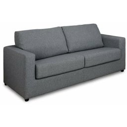 Canapé convertible primo ouverture express 140cm dossier moelleux matelas 14cm tweed gris - gris