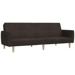 Vidaxl - Canapé-lit à 2 places Marron foncé Tissu Marron foncé