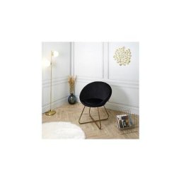 Fauteuil design 71x60x81 cm en tissu noir et doré - milea