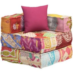 Vidaxl - Pouf modulaire avec oreiller Patchwork Tissu Patchwork