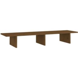 Support de moniteur Marron miel 100x27x15 cm Bois de pin solide Vidaxl marron miel