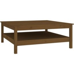Table basse Marron miel 100x100x40 cm Bois massif de pin Vidaxl marron miel