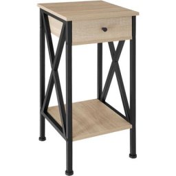 Table d'appoint Dayton 35x35x70,5cm - Table d'appoint de style industriel, table de chevet, basse