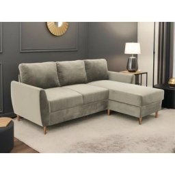 Ester - canapé d'angle réversible - en velours - 4 places - style scandinave - taupe - Taupe