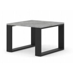 Table basse Luca en bois - Gris et noir - l 60 x p 60 x h 40 cm - Livraison gratuite - Gris