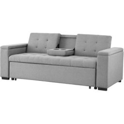Canapé droit convertible 3 places en tissu gris clair noho - Gris clair