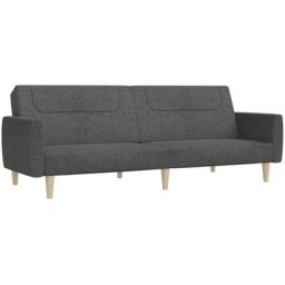 Vidaxl - Canapé-lit à 2 places Gris foncé Tissu Gris foncé