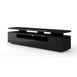 Meuble tv eva 195 cm noir brillant