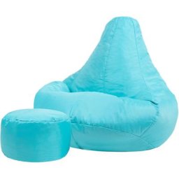 Pouf Fauteuil Recliner et Repose-Pieds, Pouf Spécial Gamer - 90cm x 73cm, Textile Tissé, Résistant