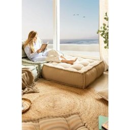 Sklum - Coussin pour Canapé Modulable en Coton Yebel Brun Blé - Brun Blé