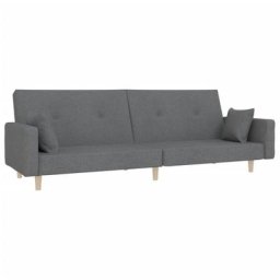 Vidaxl - Canapé-lit à 2 places avec deux oreillers Gris clair Tissu Gris clair