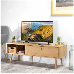 Ac-déco - Meuble tv 1 tiroir 1 niche osaka - Effet bois clair - Bois - l 120 x p 39 x h 43 cm
