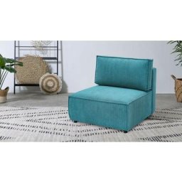 Canapé modulable Bobochic Chauffeuse 1 place pour canapé modulable nihad tissu velours côtelé Bleu