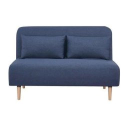 Banquette BZ 2 places - Style scandinave bleu foncé - L 130 x P 90 x 81 cm - DEPLO