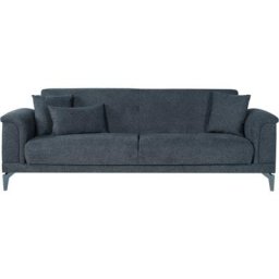 Caesaroo - Canapé-lit trois places 239x85 cm Tamigi en tissu couleur Gris foncé Gris foncé