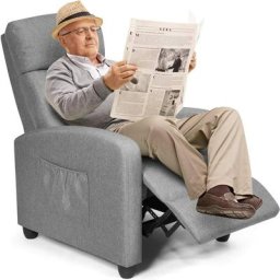 Fauteuil Relax Inclinable Rembourrage en Cuir pu avec Dossier et Repose-Pied Réglable 68 x 72 x
