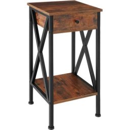 Table d'appoint Dayton 35x35x70,5cm - Table d’appoint de style industriel, table de chevet, basse