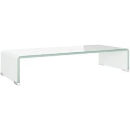 Meuble tv / de moniteur 60 x 25 x 11 cm Verre Blanc Vidaxl Blanc