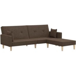 Vidaxl - Canapé-lit à 2 places avec repose-pied Taupe Tissu Taupe