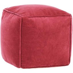 Pouf Velours de coton 40 x 40 x 40 cm Rouge Vidaxl Red