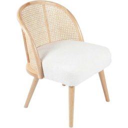 Fauteuil assise effet bouclette Ines - Blanc