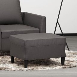 Repose-pied Tabouret Bas | Pouf Bout de Canapé Gris 60x50x41 cm Similicuir 65706