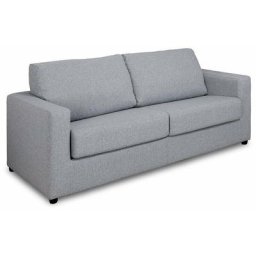 Canapé convertible primo ouverture express 140cm dossier moelleux matelas 14cm tweed gris clair