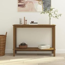 Console Design industriel Table d'entrée | Marron miel 110x40x80 cm Bois massif de pin 99233