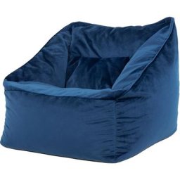 Pouf Fauteuil en Velours Natalia, xxl, Pouf de Salon Géant, Pouf Poire Adultes, Bleu Marine - Bleu