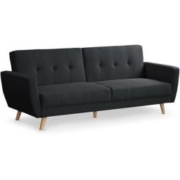 Cotecosy - Canapé convertible clic-clac scandinave Refresha Tissu Noir - Noir