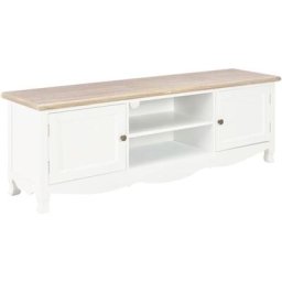 Vidaxl - Meuble tv Blanc 120 x 30 x 40 cm Bois Blanc et marron
