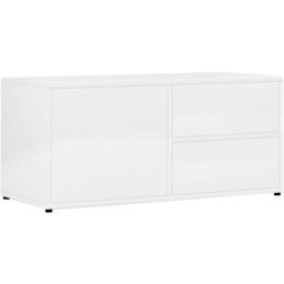 Meuble TV Blanc brillant 80x34x36 cm Aggloméré vidaXL - High gloss white