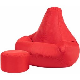 Pouf Fauteuil Recliner et Repose-Pieds, Pouf Spécial Gamer - 90cm x 73cm, Textile Tissé, Résistant
