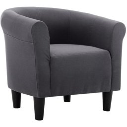 Fauteuil Noir Tissu vidaXL - Noir